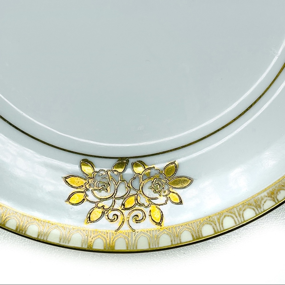 Vintage Noritake Hand Painted Gold and White Dessert Plate 6.5” - Picture 2 of 5